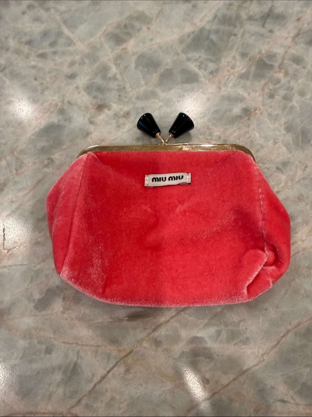 Miu Miu Coral Velvet Kiss-Top Pouch